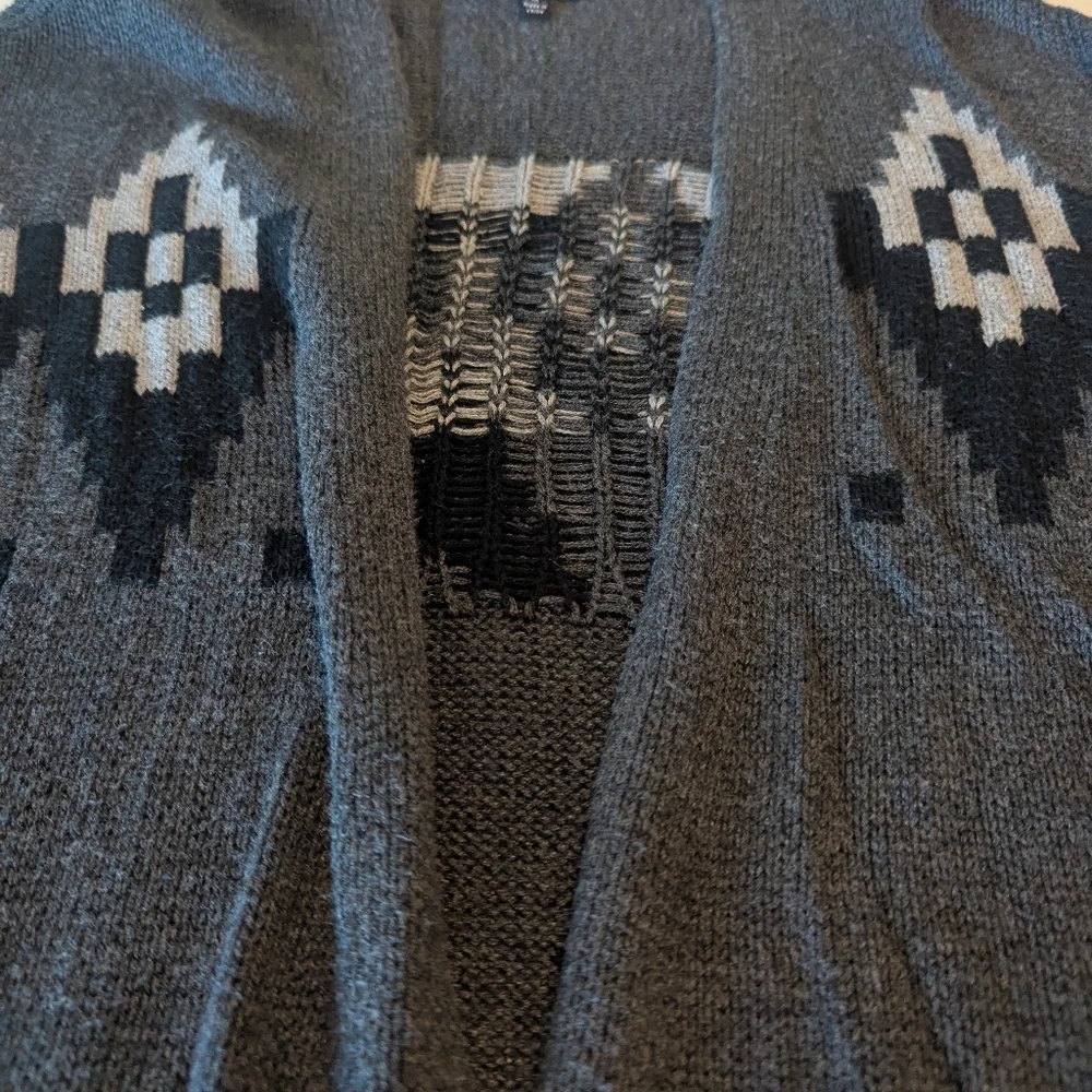The Limited Women's Charcoal Geometric Cardigan, Size Medium